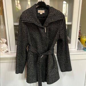 MK Women's Black & Gray Belted Jacket